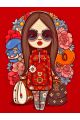 Алмазная мозаика без подрамника «Матрешка Style » 90x70 см