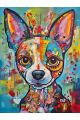 Алмазная мозаика без подрамника «Узорный пёс» 50x40 см, 50 цветов