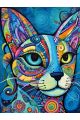 Алмазная мозаика без подрамника «Узорный кот» 50x40 см
