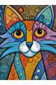 Алмазная мозаика без подрамника «Узорный кот» 50x40 см