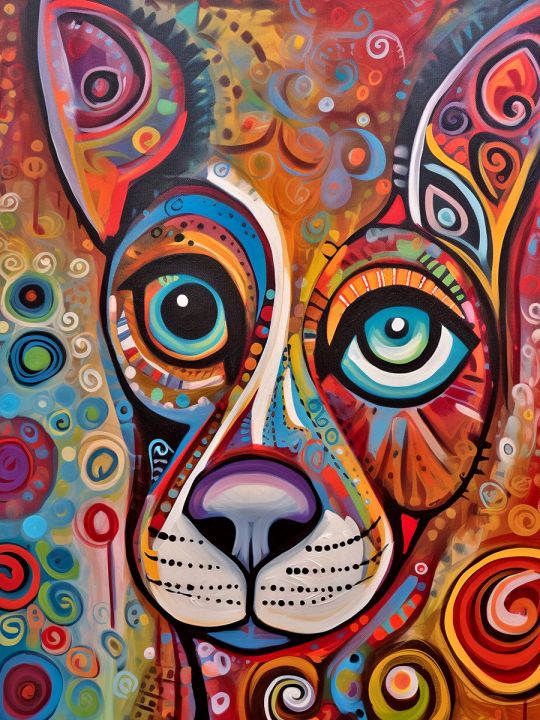 Алмазная мозаика без подрамника «Узорный пёс» 70x50 см