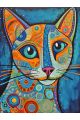 Алмазная мозаика без подрамника «Узорный кот» 90x70 см