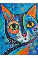 Алмазная мозаика без подрамника «Узорный кот» 130x100 см