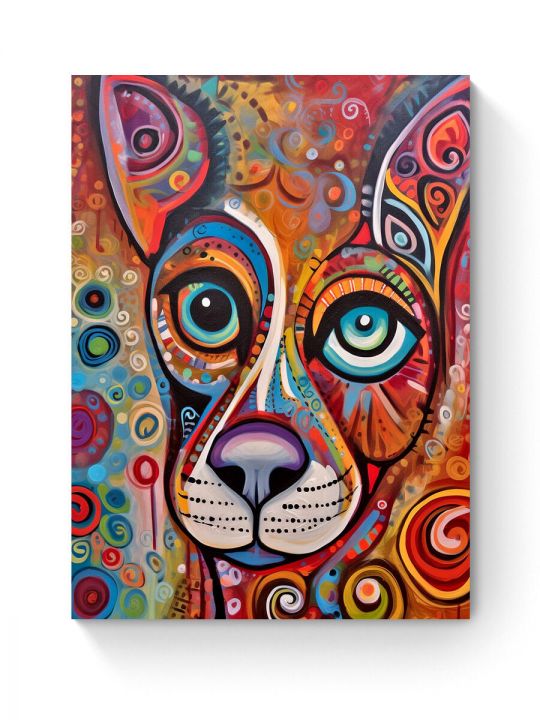 Алмазная мозаика на подрамнике «Узорный пёс» 40x30 см