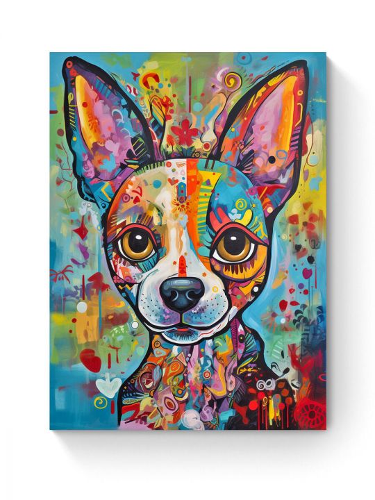 Алмазная мозаика на подрамнике «Узорный пёс» 40x30 см