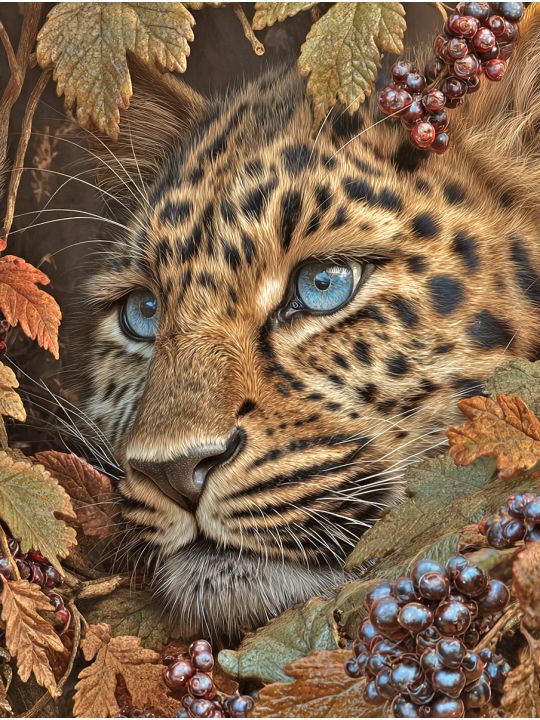 Алмазная мозаика без подрамника «Леопард» 50x40 см