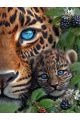 Алмазная мозаика без подрамника «Два леопарда» 50x40 см