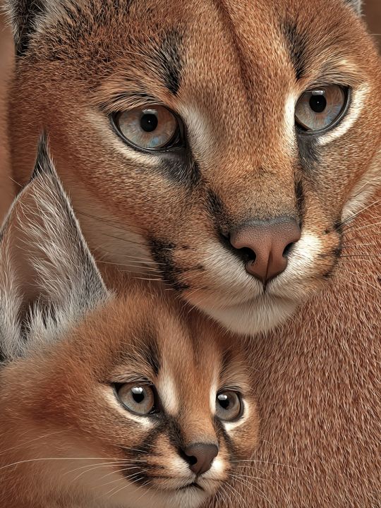 Алмазная мозаика без подрамника «Каракалы» 70x50 см