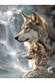 Алмазная мозаика без подрамника «Волчица» 90x70 см