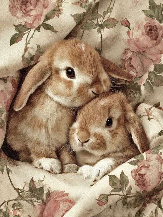 Алмазная мозаика без подрамника «Крольчата » 90x70 см