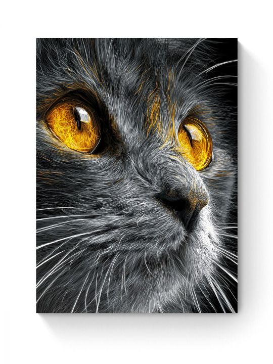 Алмазная мозаика на подрамнике «Серый кот» 50x40 см