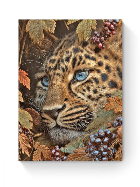 Алмазная мозаика на подрамнике «Леопард» 50x40 см