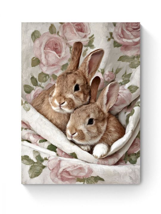 Алмазная мозаика на подрамнике «Крольчата » 90x70 см