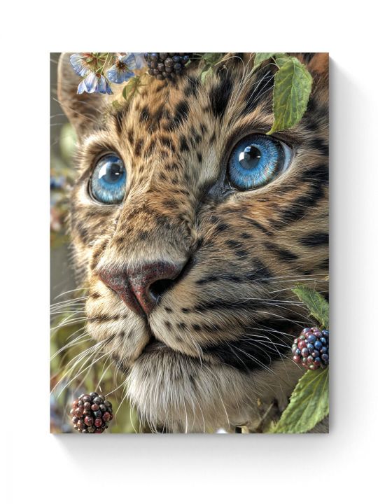 Алмазная мозаика на подрамнике «Леопард» 90x70 см