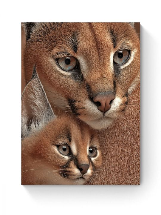 Алмазная мозаика на подрамнике «Каракалы» 90x70 см