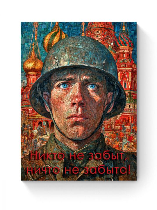 Алмазная мозаика на подрамнике «Советский воин» 50x40 см