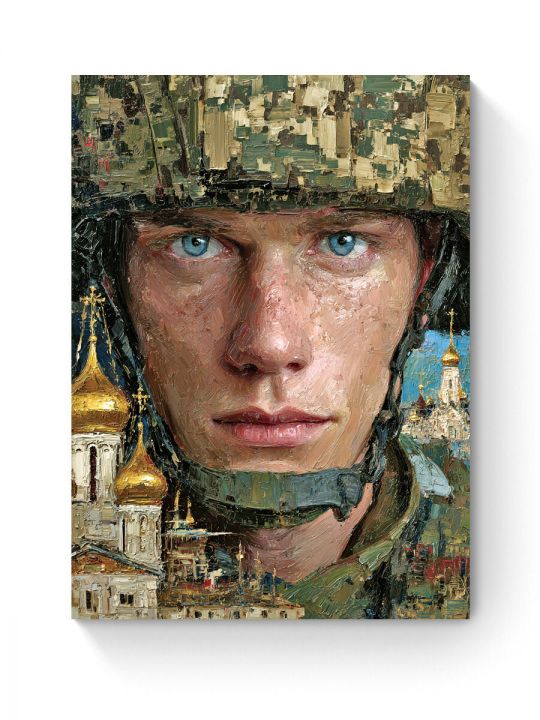 Алмазная мозаика на подрамнике «Русский воин» 50x40 см