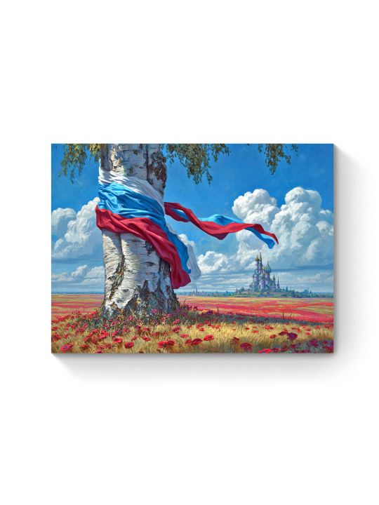 Алмазная мозаика на подрамнике «Родина Россия» 90x70 см