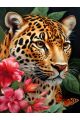 Алмазная мозаика без подрамника «Взор ягуара» 40x30 см