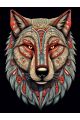 Алмазная мозаика без подрамника «Тотем волка» 40x30 см