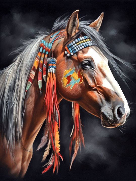 Алмазная мозаика без подрамника «Ветер прерий» 50x40 см