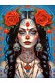 Алмазная мозаика без подрамника «Санта Муэрте» 90x70 см