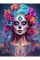 Алмазная мозаика без подрамника «Санта Муэрте» 90x70 см