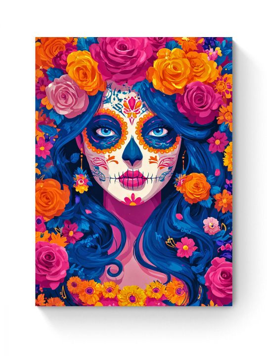 Алмазная мозаика на подрамнике «Санта Муэрте» 50x40 см