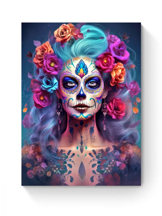 Алмазная мозаика на подрамнике «Санта Муэрте» 70x50 см