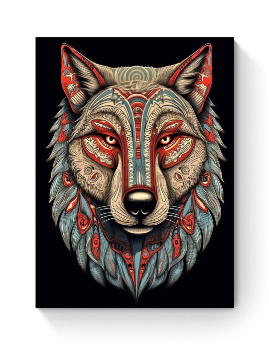 Алмазная мозаика на подрамнике «Тотем волка» 70x50 см