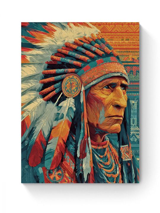 Алмазная мозаика на подрамнике «Вождь равнин» 90x70 см
