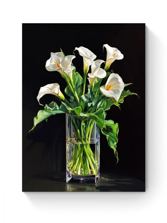 Алмазная мозаика на подрамнике «Белые каллы» 40x30 см