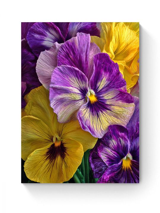 Алмазная мозаика на подрамнике «Анютины глазки» 70x50 см