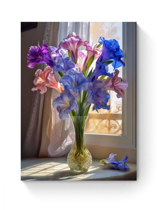 Алмазная мозаика на подрамнике «Гладиолусы» 40x30 см