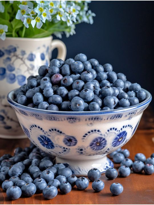 Алмазная мозаика без подрамника «Голубика» 50x40 см