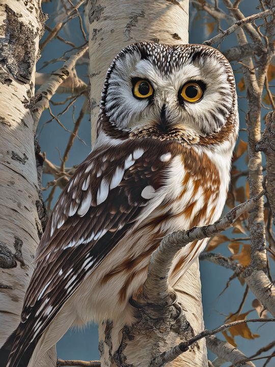 Алмазная мозаика без подрамника «Совушка» 40x30 см