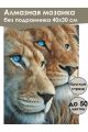 Алмазная мозаика без подрамника «Лев и львица» 40x30 см