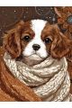Алмазная мозаика без подрамника «Милый щенок» 40x30 см
