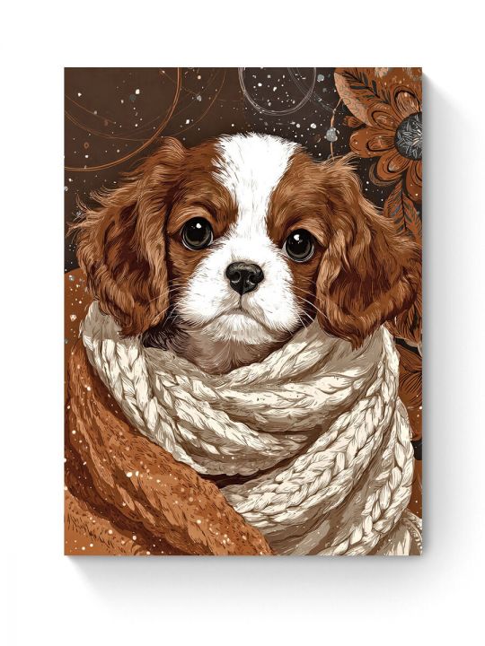 Алмазная мозаика на подрамнике «Милый щенок» 50x40 см