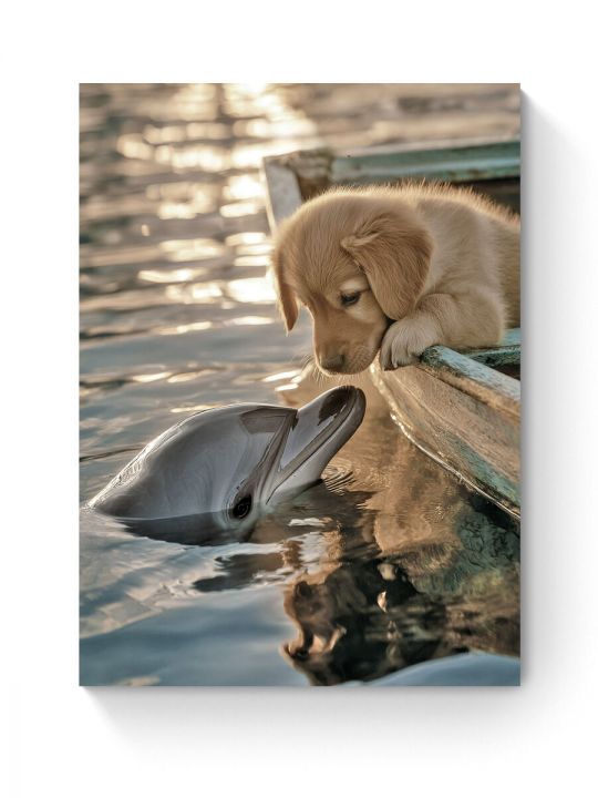 Алмазная мозаика на подрамнике «Морская дружба» 50x40 см, 50 цветов