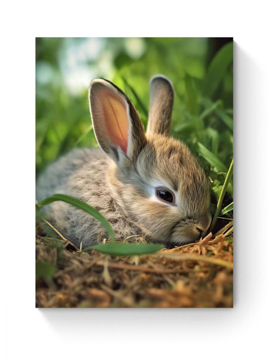 Алмазная мозаика на подрамнике «Милый зайка» 90x70 см