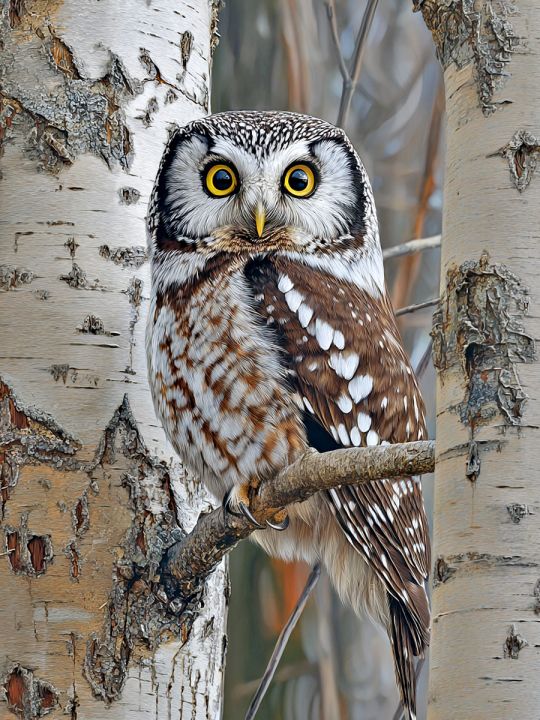 Алмазная мозаика без подрамника «Совушка» 40x30 см