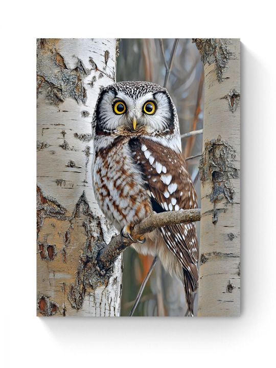 Алмазная мозаика на подрамнике «Совушка» 90x70 см