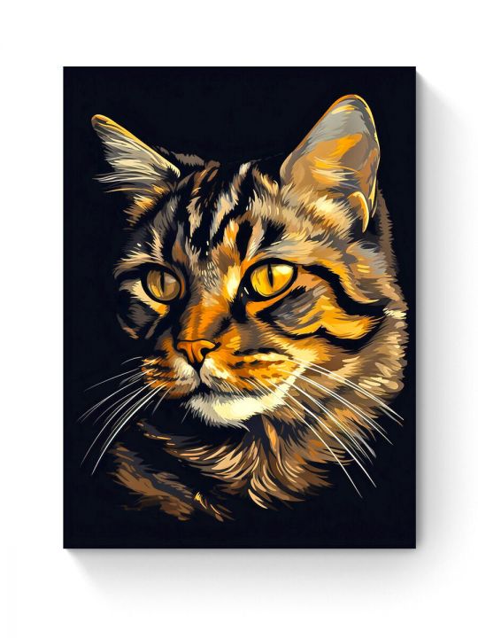 Алмазная мозаика на подрамнике «Полосатый кот» 90x70 см