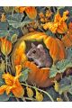 Алмазная мозаика без подрамника «Мышка в тыкве» 130x100 см