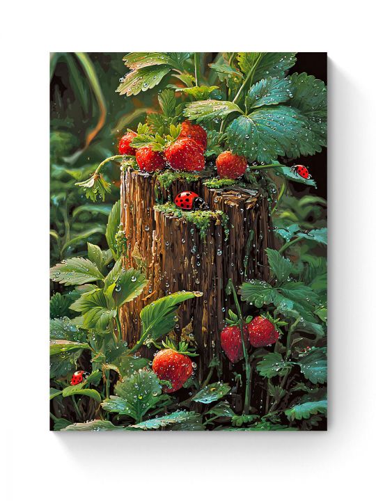 Алмазная мозаика на подрамнике «Земляничка» 40x30 см