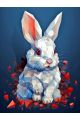 Алмазная мозаика без подрамника «Белый кролик» 90x70 см