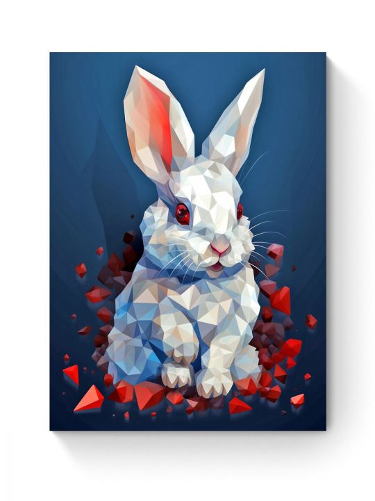 Алмазная мозаика на подрамнике «Белый кролик» 40x30 см