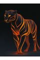 Алмазная мозаика на подрамнике «Огненный тигр» 70x50 см