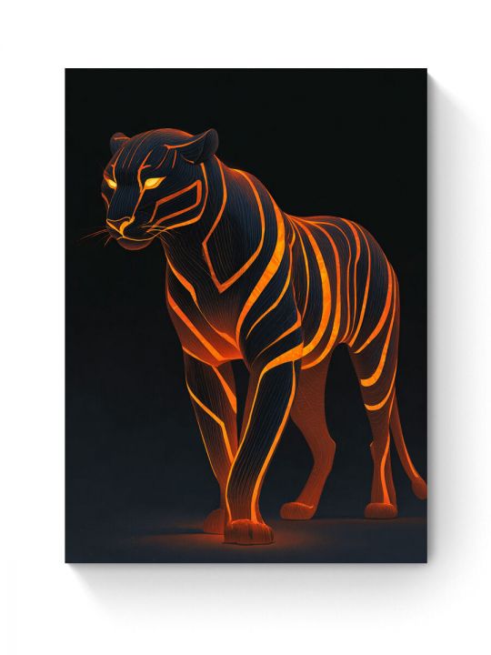 Алмазная мозаика на подрамнике «Огненный тигр» 70x50 см